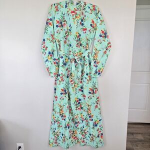 CEO Ceylan Otantik Multicolor‎ Floral Long Sleeve Round Neck Dress Womens 1.D207